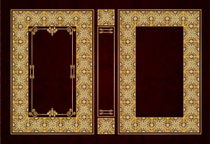 وکتور کادر و حاشیه با خطوط صاف طلایی رنگ